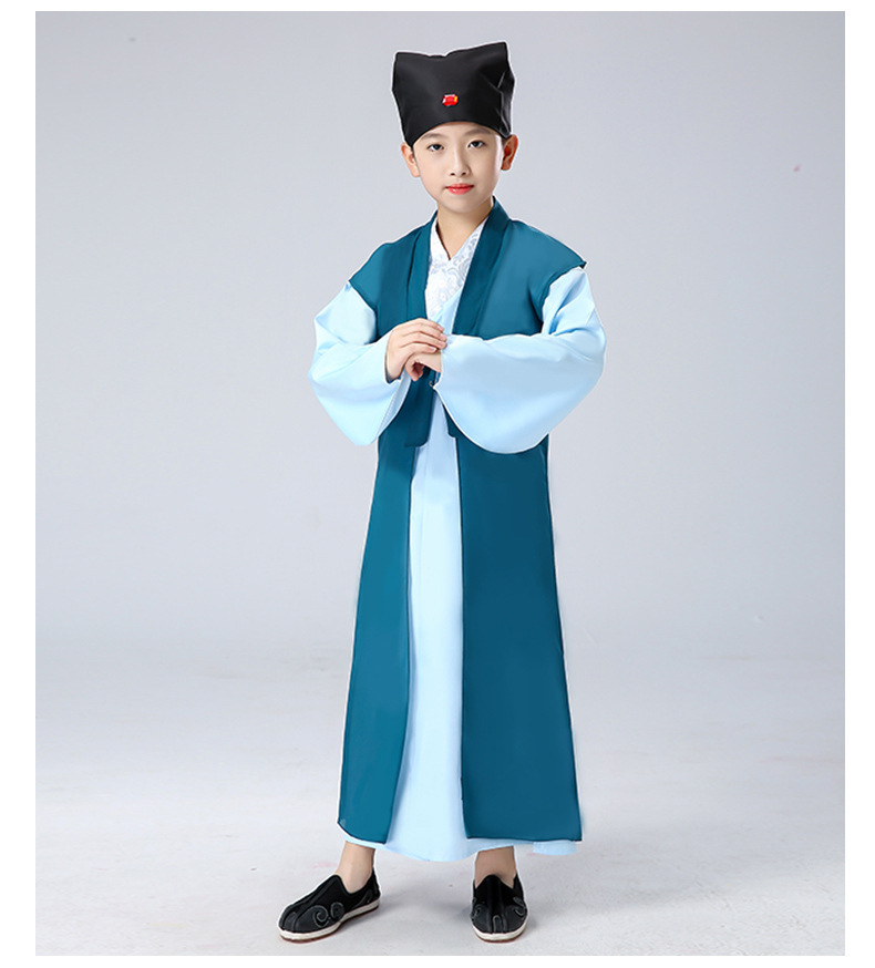 儿童汉服男童中国风小男孩古装书童国学服少爷表演服装日常秋冬装