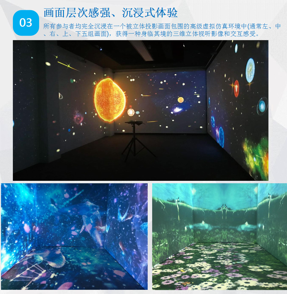 沉浸式互动花海星空16款场景裸眼3d全息墙面地面互动