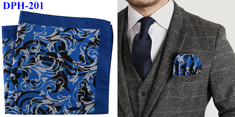 男士手帕方巾 2019新款创意涤纶材质时尚花纹西服方巾 丝质口袋巾