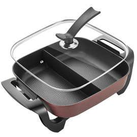 四方鸳鸯电火锅电烤锅韩式多功能电热锅电煮锅一体家用涮烤锅代发