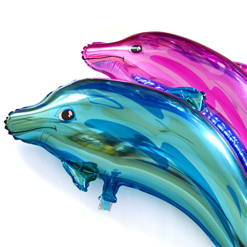 海豚铝膜气球组合装饰海洋主题生日趴儿童乐园气氛布置铝膜气球