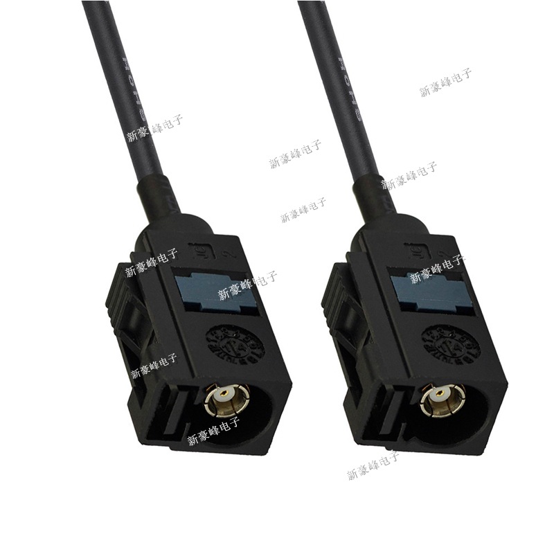 fakra a型黑色母转f gps汽车 smb 蓝牙天线连接器接rg174线