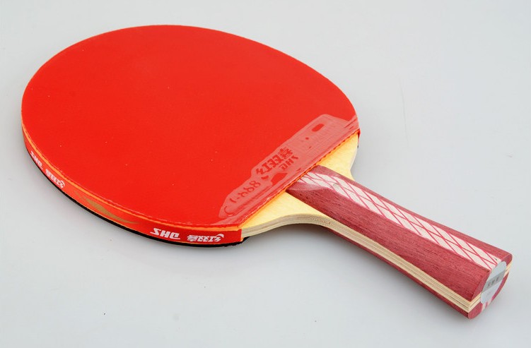正品红双喜四星乒乓球拍 t4002 e406 4007 双面反胶 正反长胶