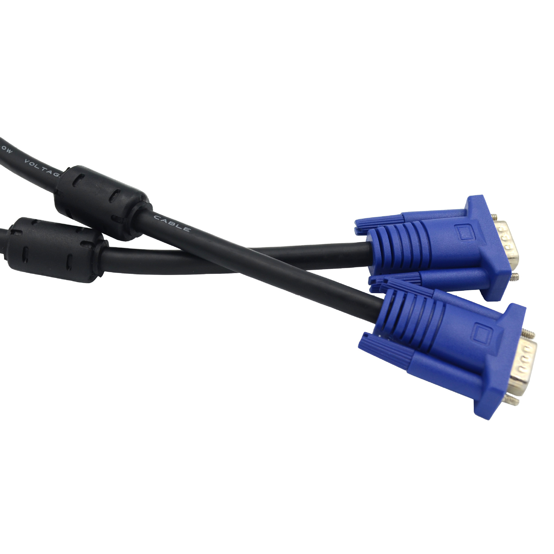 vga线3 6公对公电脑线材电视高清线转接线带双磁环 1.5米