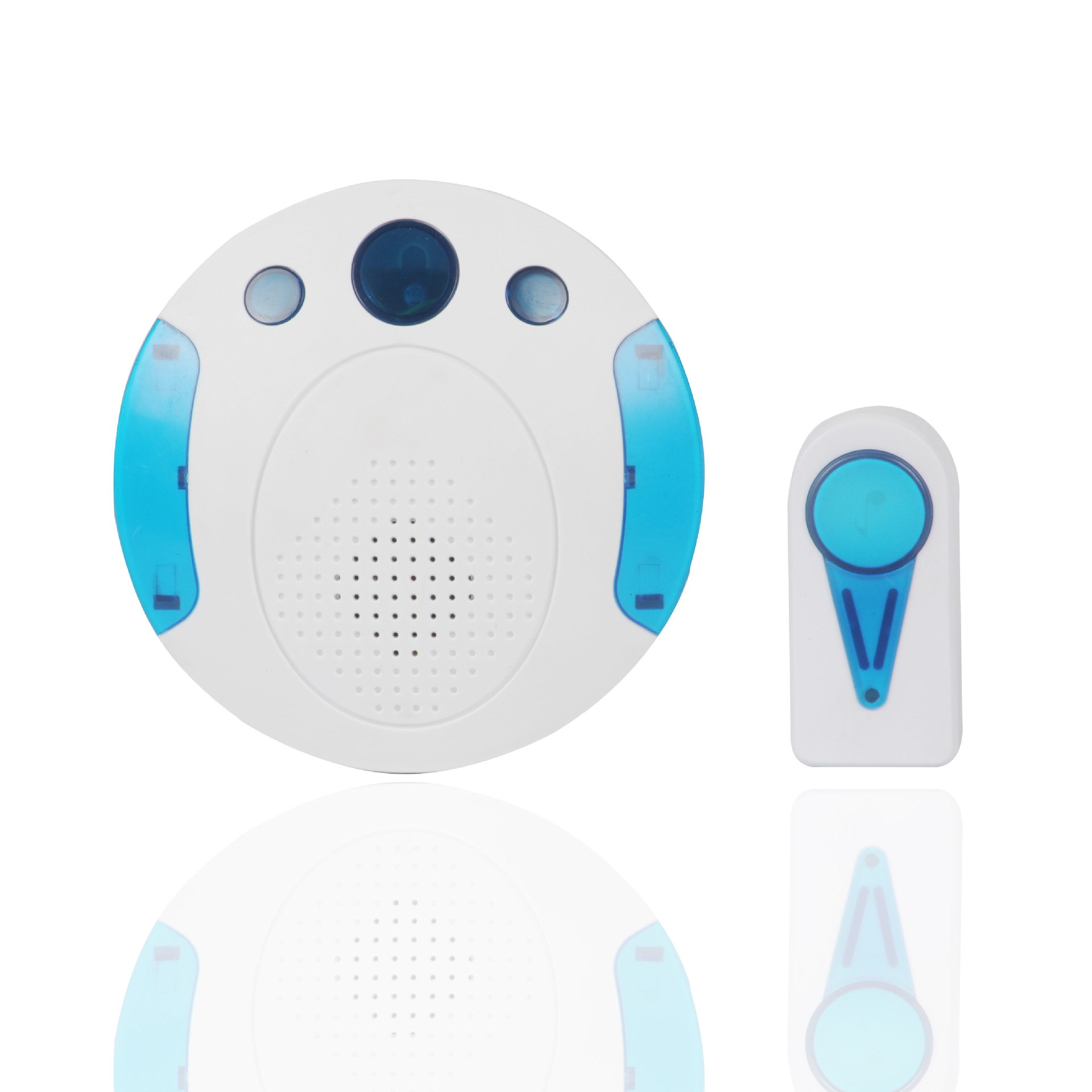 出口大号圆形带彩灯led无线音乐门铃模拟遥控门铃批发