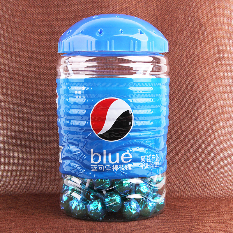 5g蓝可乐棒棒糖超大桶装网红硬糖糖果零食品