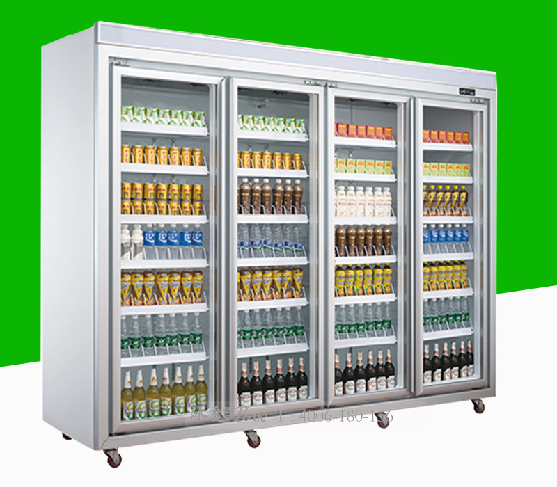 便利店铝合金四门冰柜超市饮料展示冷柜冰箱大型商用玻璃门冷藏柜
