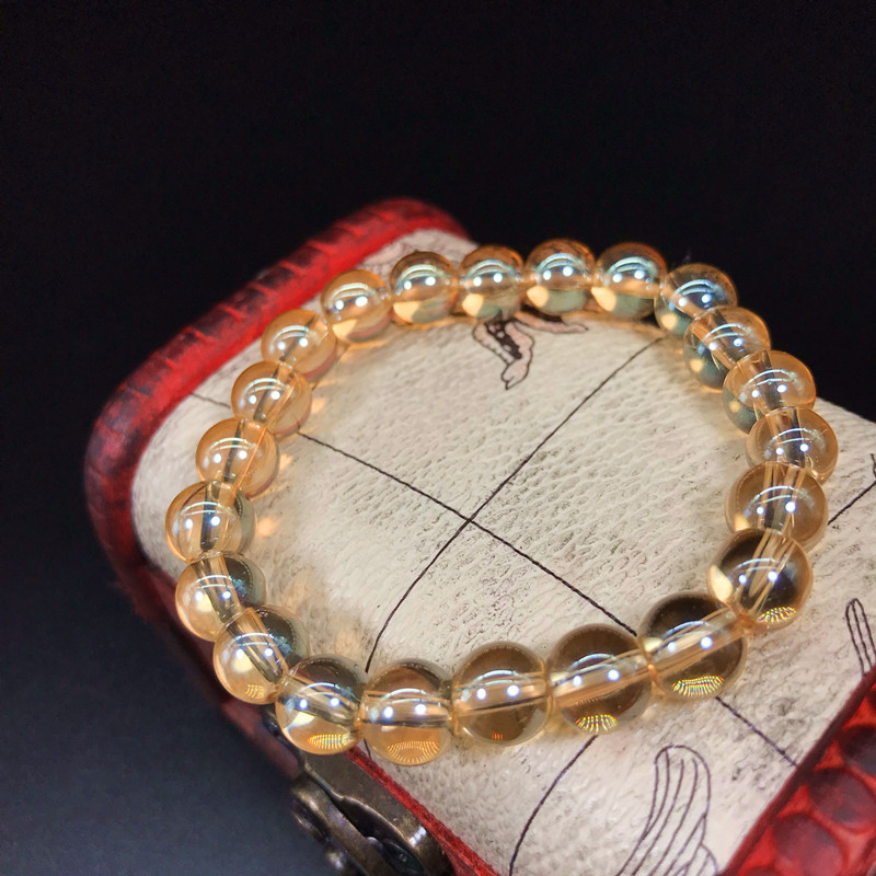 热卖 香槟色玻璃珠手链仿皓石水晶保色佛珠手串网店小礼品批发