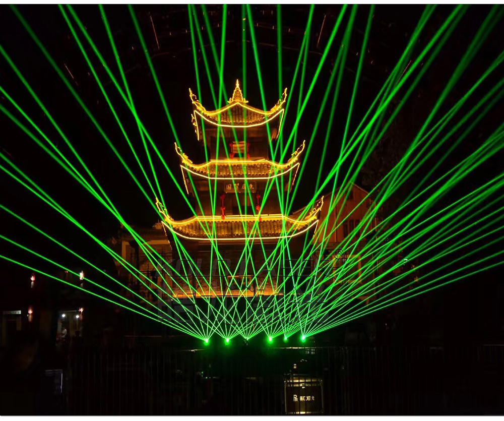 皓龙激光60w单绿室外地标镭射防水激光灯 60瓦商业演出支持租赁