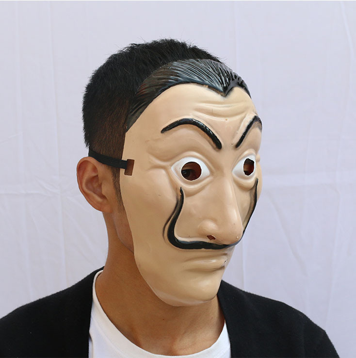 圣节v字面具电影主题面具 全脸面具 恐怖面具带腮红 仇杀 面具