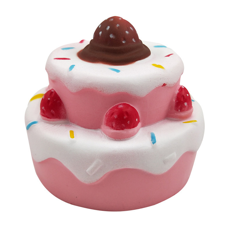 squishypu仿真慢回弹玩具三层蛋糕 双层草莓蛋糕发泄厂家现货