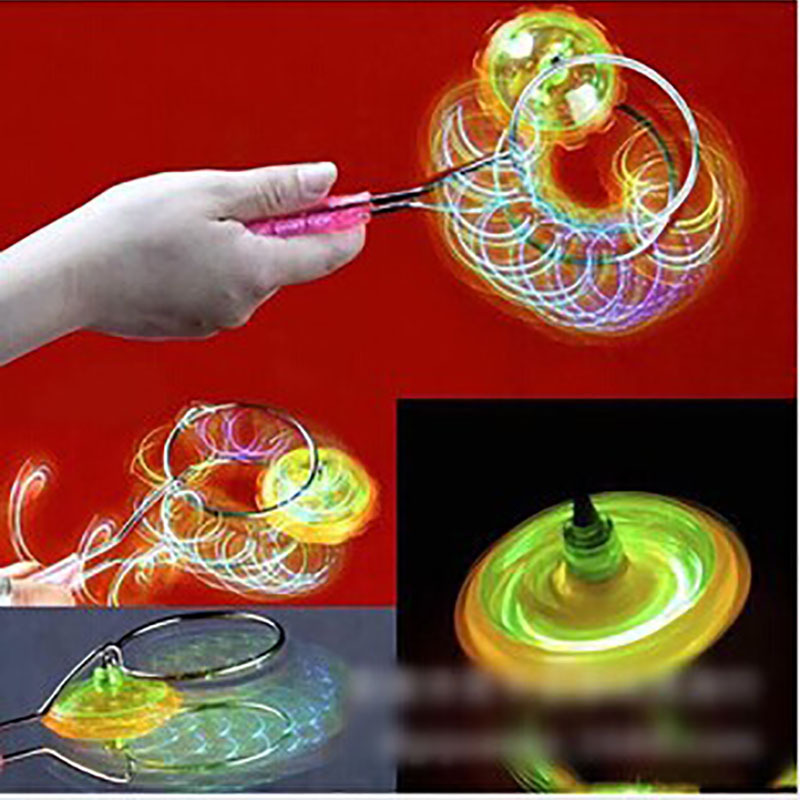 魔力飞转陀螺磁性魔幻旋转磁铁磁力发光轨道陀螺七彩绚丽灯光玩具