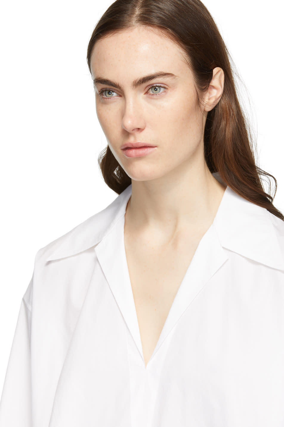 丽朵服饰高级定制北欧小众品牌周&迅同款v领大廓形衬衫明星同款