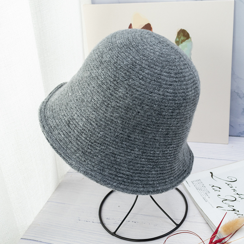 帽子女秋冬保暖羊毛针织渔夫帽冬天帽子韩版百搭小沿毛线帽秋季潮