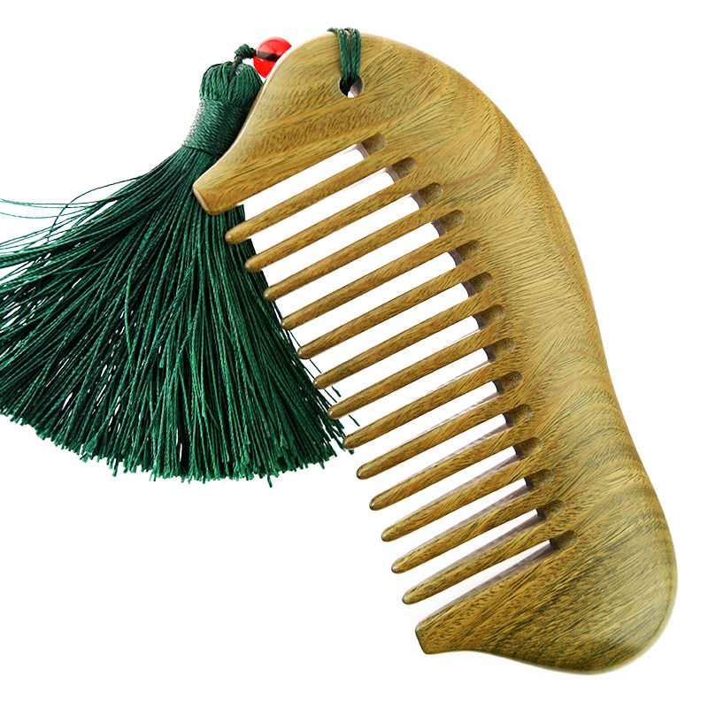 天然玉檀香木梳子 小号宽齿梳子定制logo免费刻字厂家批发直销