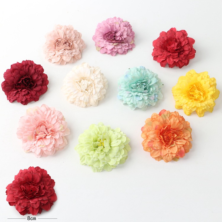 factory direct sales raw silk artificial flower 7cmdiy accessories french marigold flower head wedding fake garland straw hat wholesale