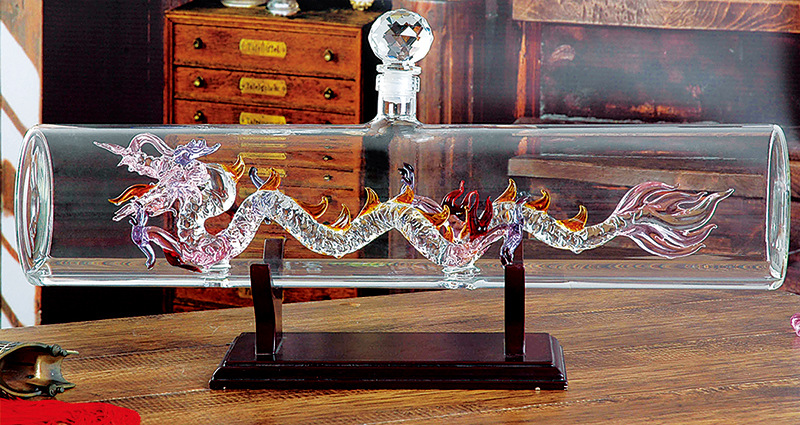 龙形泡酒瓶 玻璃工艺酒瓶 龙形酒瓶 泡酒瓶 十二生肖瓶 支持定制