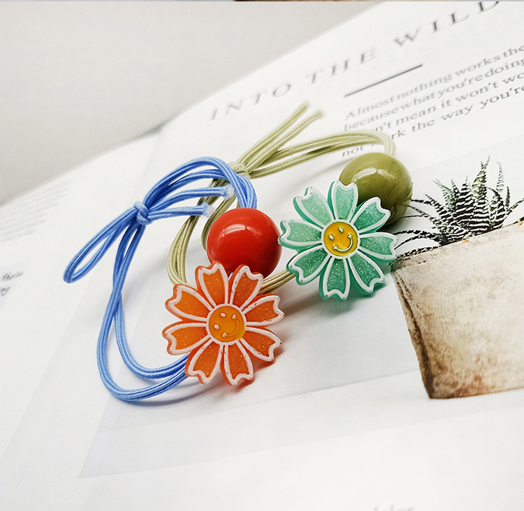 ins网红韩国泫雅风果冻小花发绳韩国少女可爱扎头发皮筋发圈