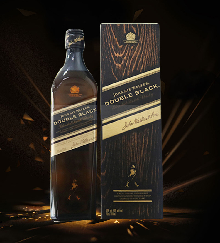 洋酒黑方双黑/醇黑威士忌/黑牌劲烈版威士忌double black前红酒业