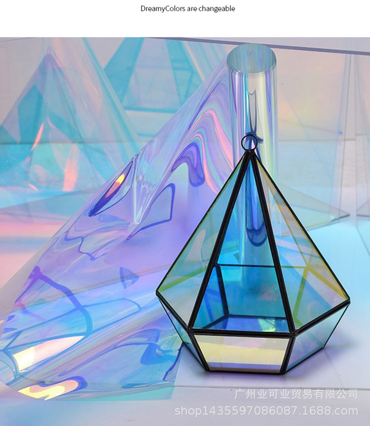 炫彩膜幻彩膜镭射贴纸彩虹膜七彩膜变色镭射膜玻璃贴膜建筑膜