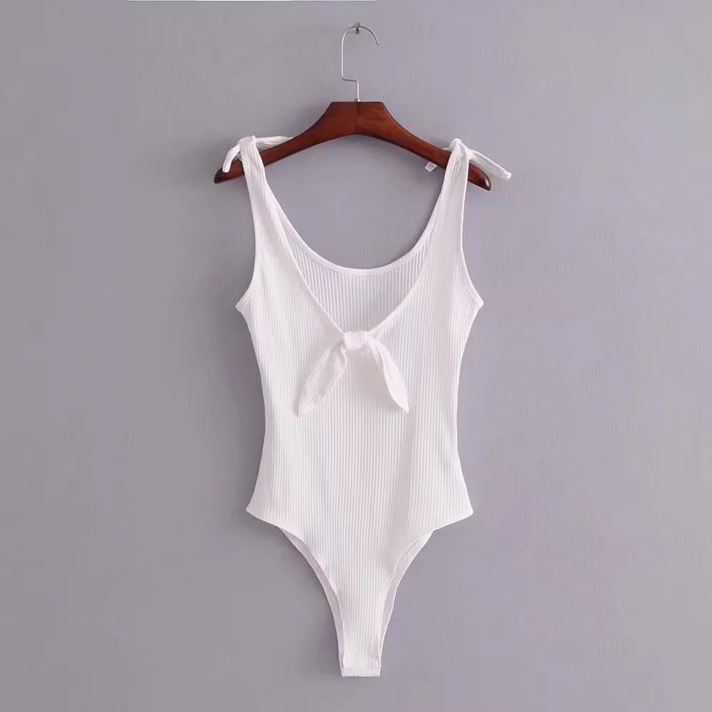 速卖通亚马逊 女装背心连体衣 2019夏季欧美性感打结连体裤