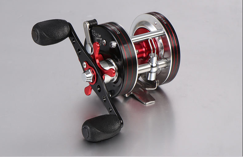 全金属鼓轮路亚黑鱼打黑专用雷强轮横向轮鼓式轮船钓轮渔轮黑鱼轮