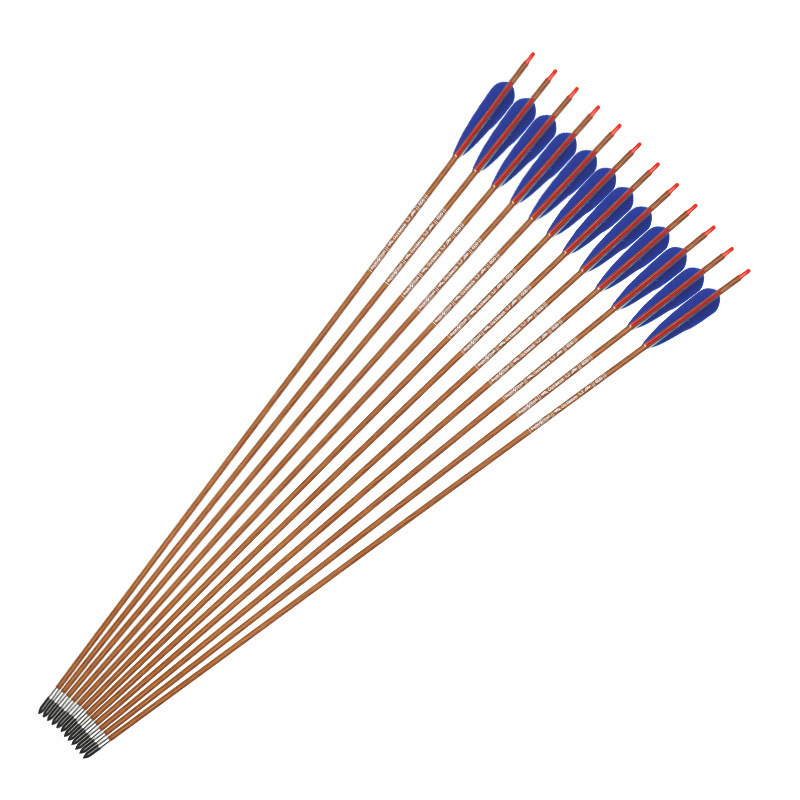 碳素箭支600扰度雄鹿迷踪真羽 进口复合弓木纹碳素箭真羽箭纯碳