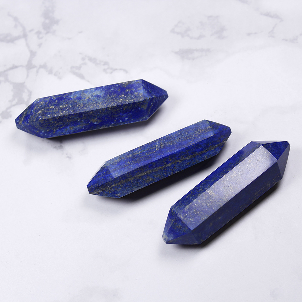 runyangshi东海天然水晶 六棱双尖柱门把手石头玉石宝石定制批发