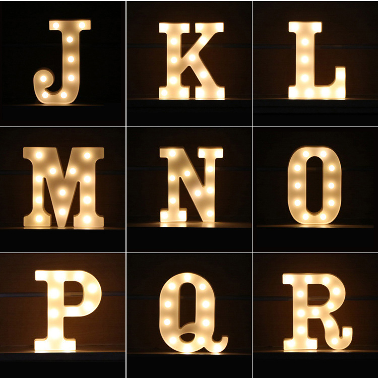 led英文字母灯造型灯数字灯霓虹灯求婚表白布置生日快乐灯