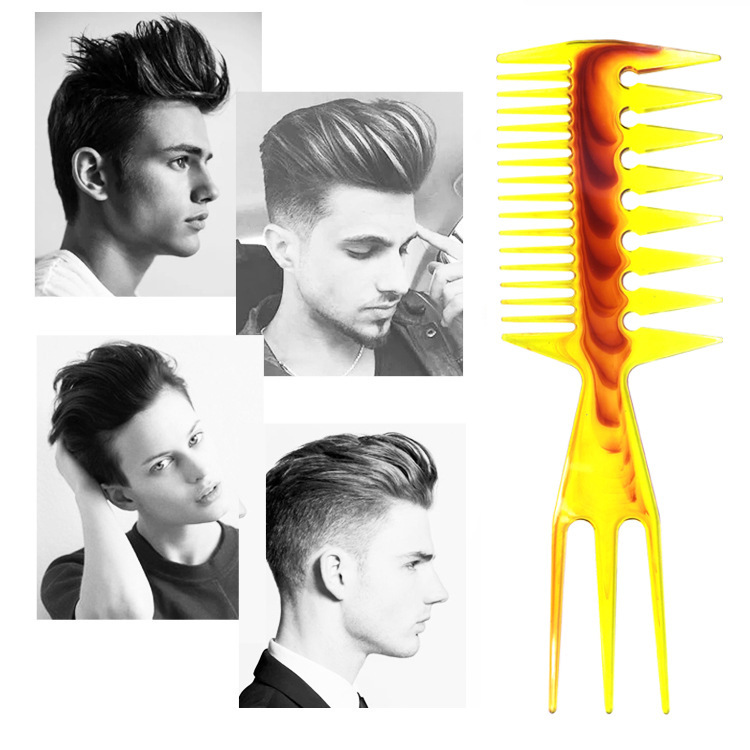 男士油头梳子梳高神器大齿刀梳造型梳插梳大背头梳纹理梳排骨梳子