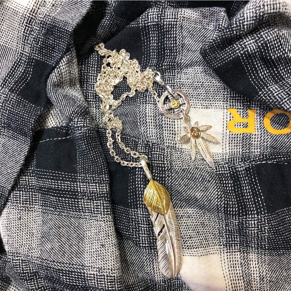 海芸达s925纯银吊坠gros高桥吾郎羽毛纯手工项链饰品送男友礼物