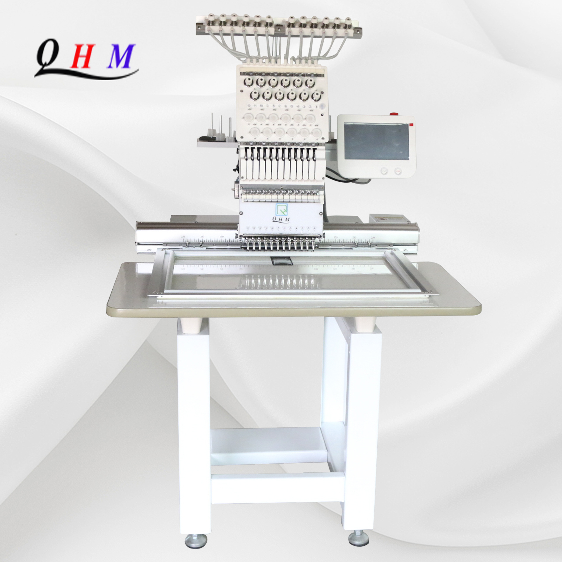 自动单头12针电脑绣花机平绣帽绣成衣绣毛巾绣私人定制刺绣机