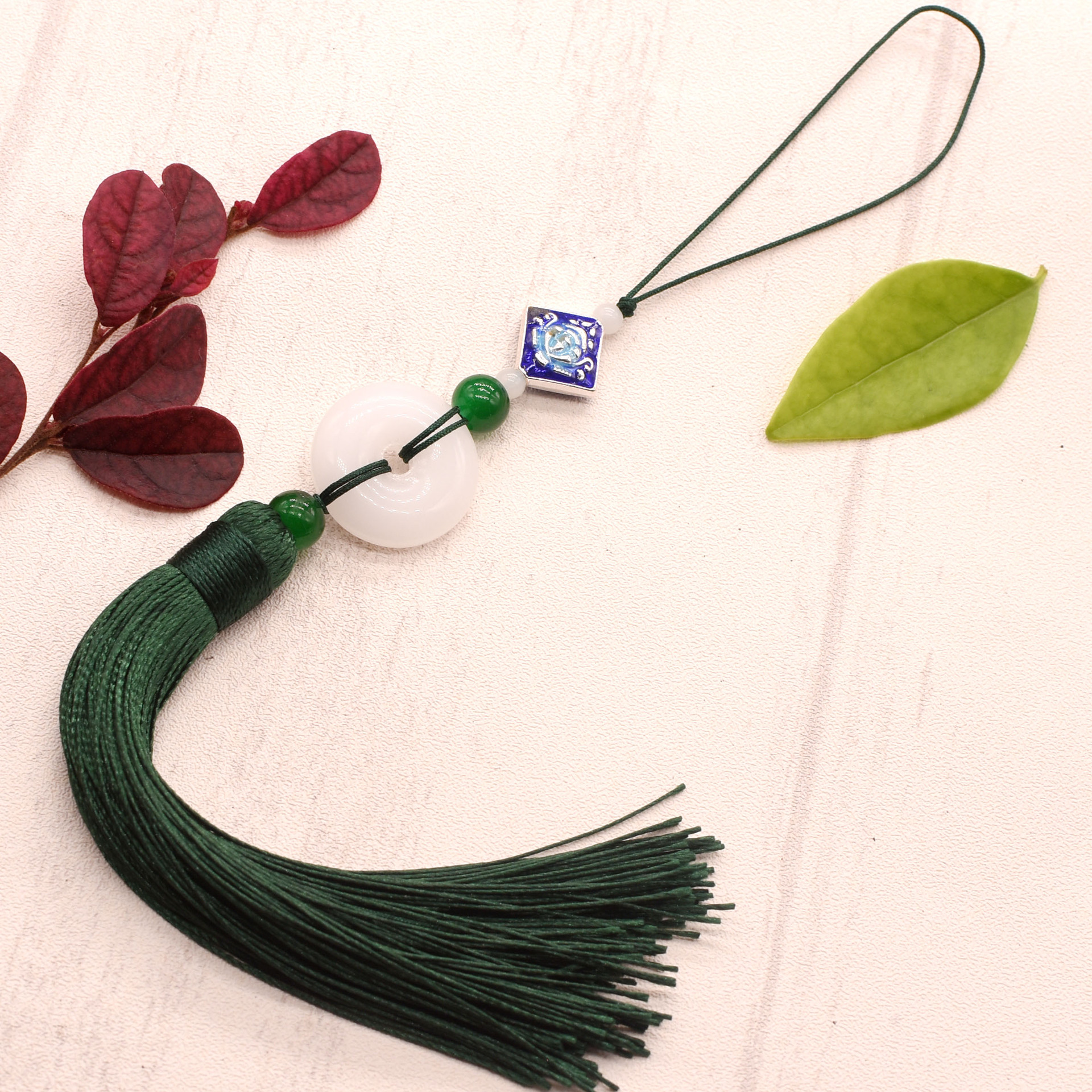 白玉平安扣工艺品流苏挂件旗袍压襟流苏穗子景泰蓝流苏挂件