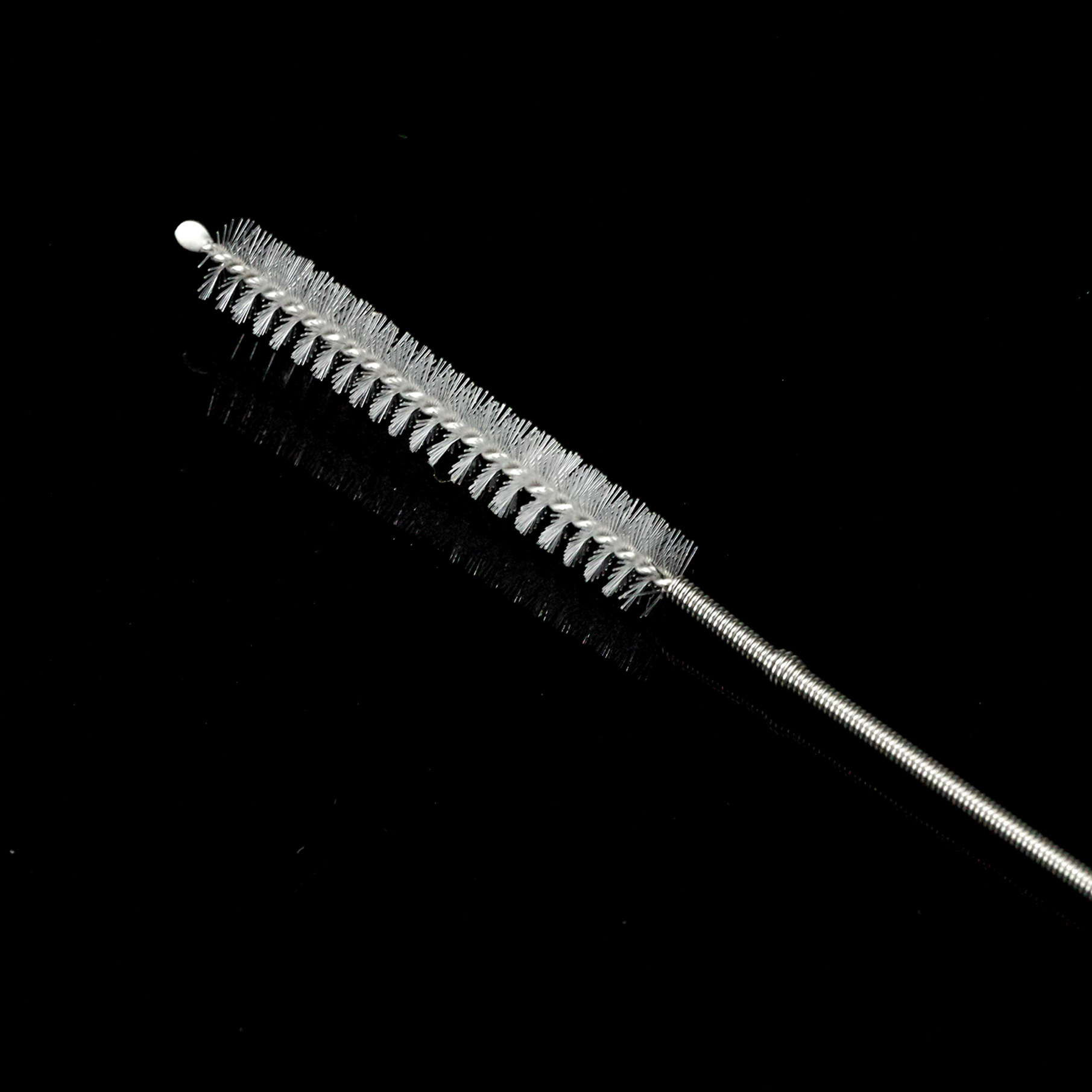 便携折叠硅胶吸管刷子 创意不锈钢弹簧刷头 升级螺旋软毛清洁毛刷