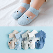 新款夏季冰丝卡通宝宝袜子网眼薄款可爱短筒婴儿透气儿童船袜