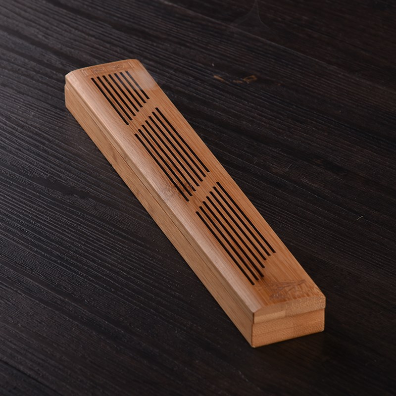 楠竹线香盒 长方形竹制卧香盒沉香檀香 茶道家用熏香炉镂空熏香炉