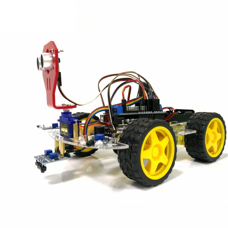 4wd wifi控制2路循迹超声波避障智能遥控小车 遥控玩具diy套件