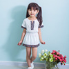 girl half sleeve Korean Edition Western style 2019 Light and thin CUHK pure cotton T-shirt Cotton and hemp skirt Special Offer One piece On behalf of girl half sleeve Korean Edition Western style 2019 Light and thin CUHK pure cotton T-shirt Cotton and hemp skirt Special Offer One piece On behalf of