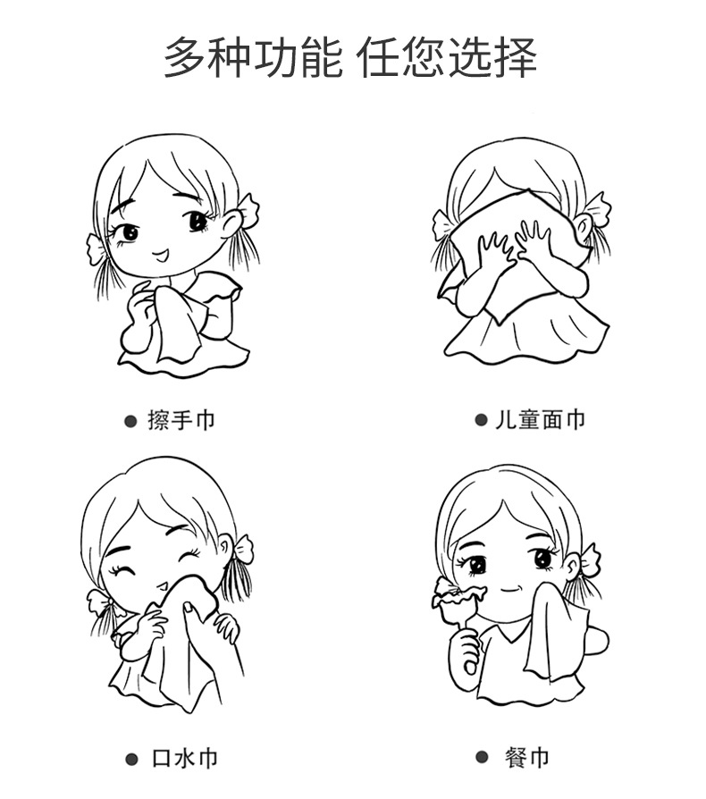 金号方巾纯棉婴儿宝宝小毛巾卡通多功能吸水儿童小方巾定制批发