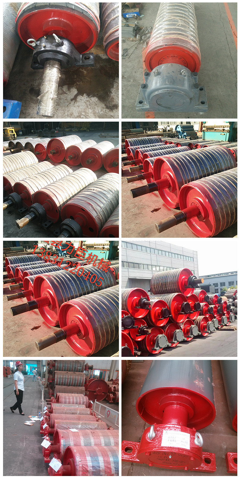 皮带输送机包胶滚筒传送带橡胶辊筒 机械滚筒传动改向包胶滚筒