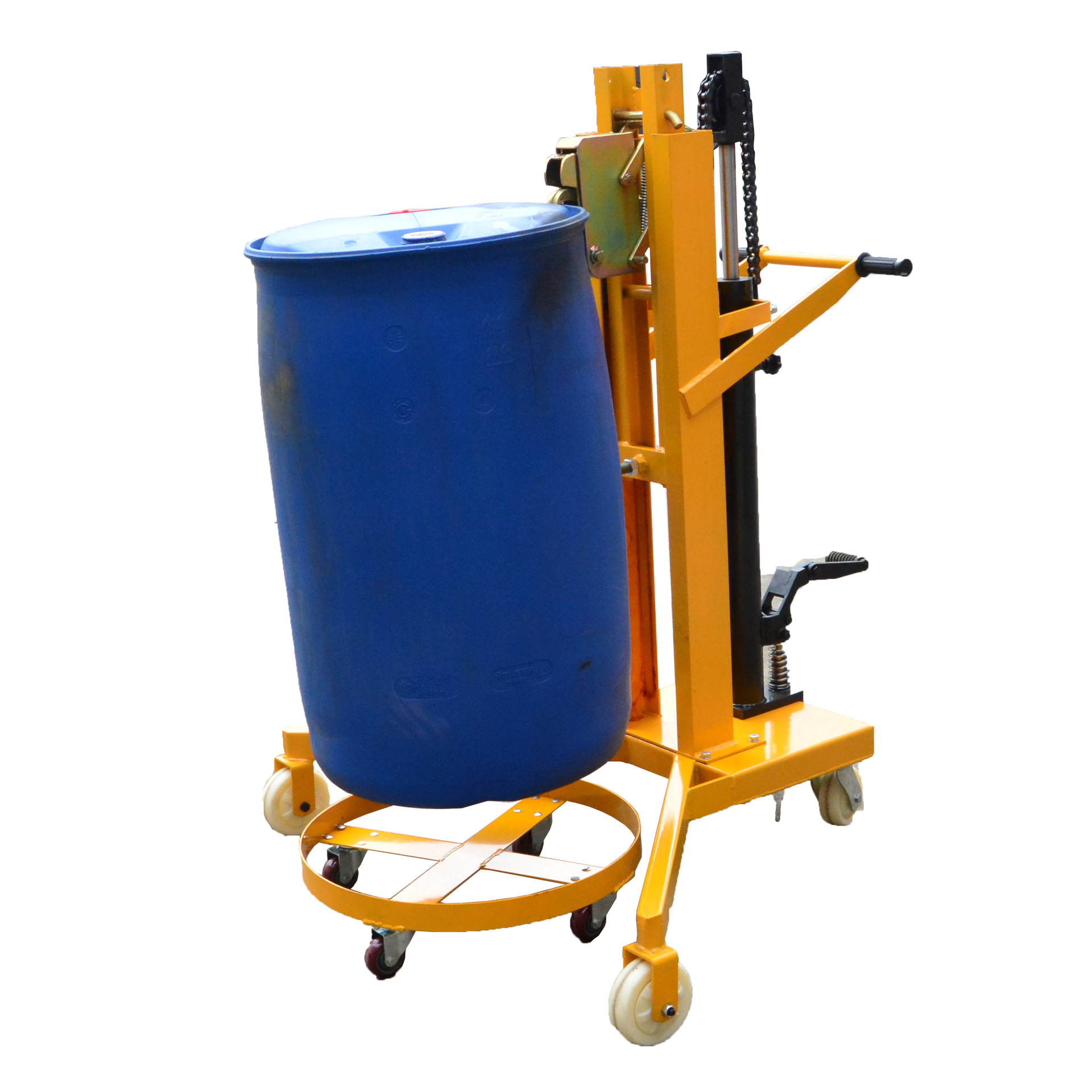厂家直供多功能油桶搬运车 钢制塑料平移油桶车 手推液压油桶车