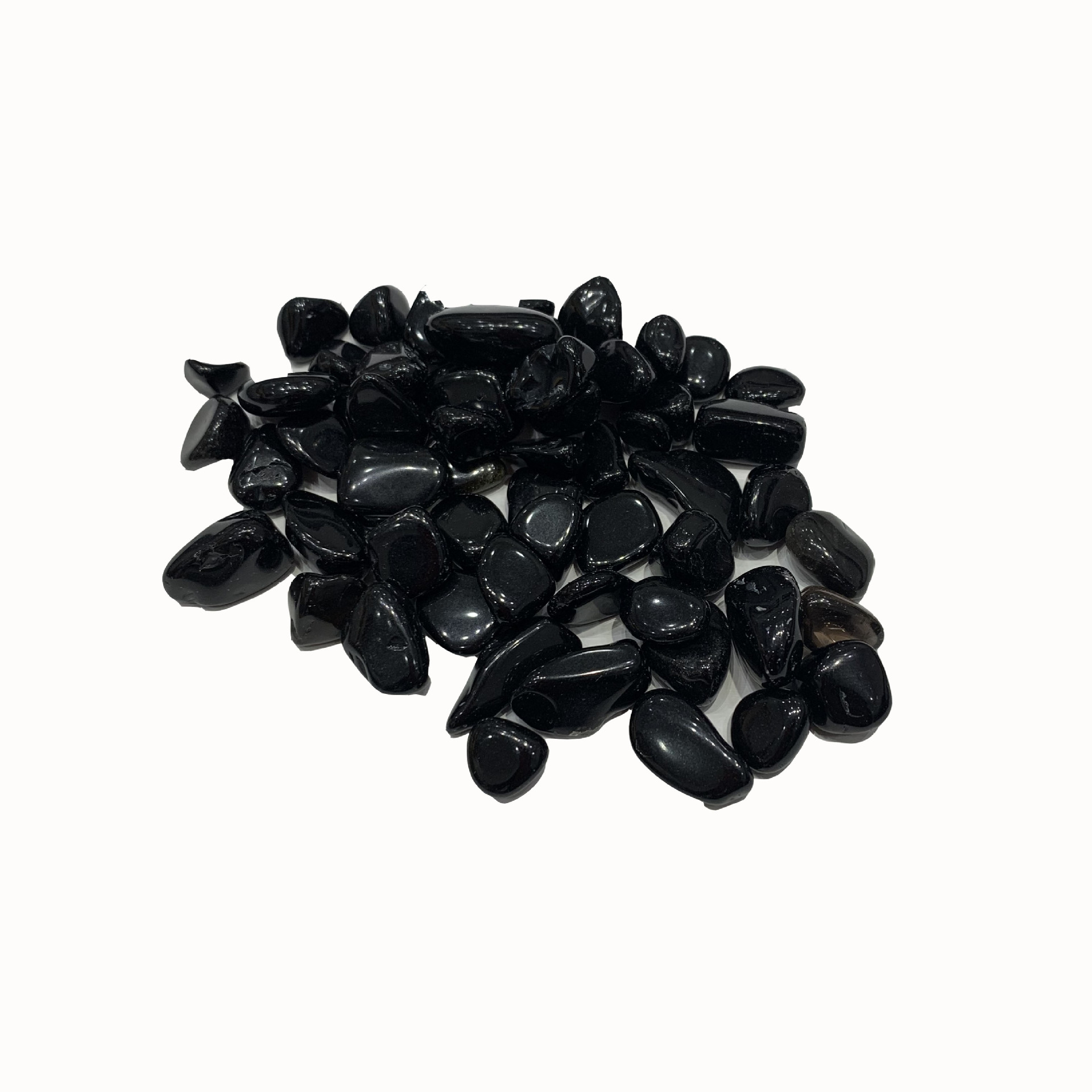 天然黑曜石碎石批发彩虹眼全黑黑曜石鱼缸石