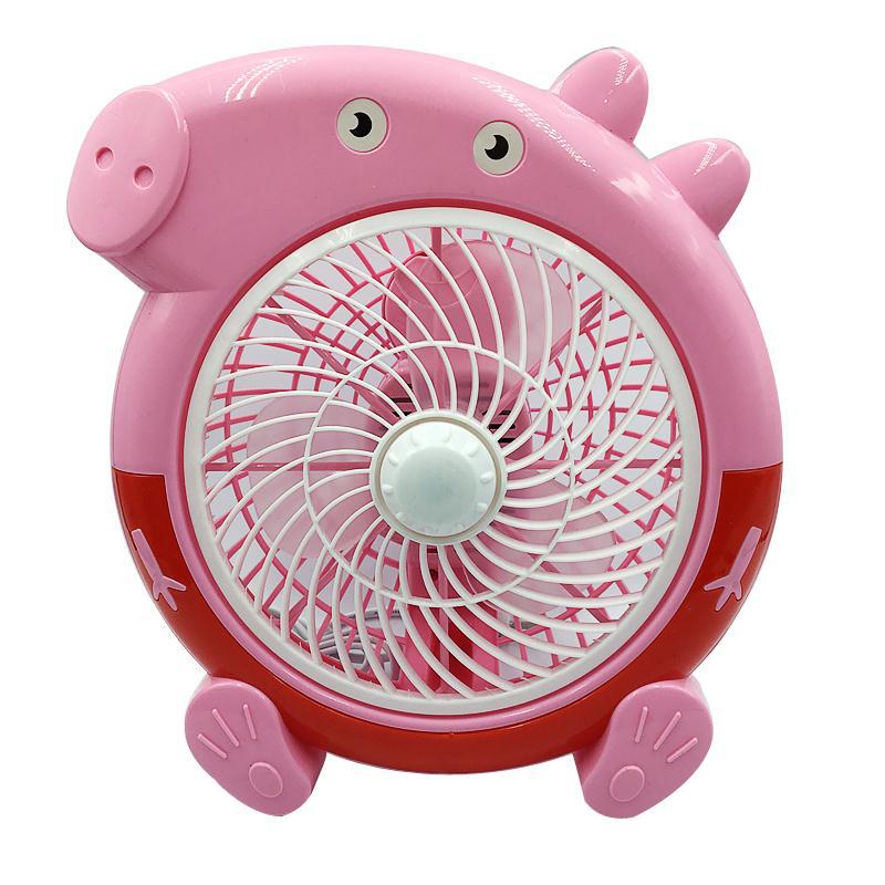 批发两档卡通转页扇台扇电风扇 小猪迷你学生台扇 办公桌台扇