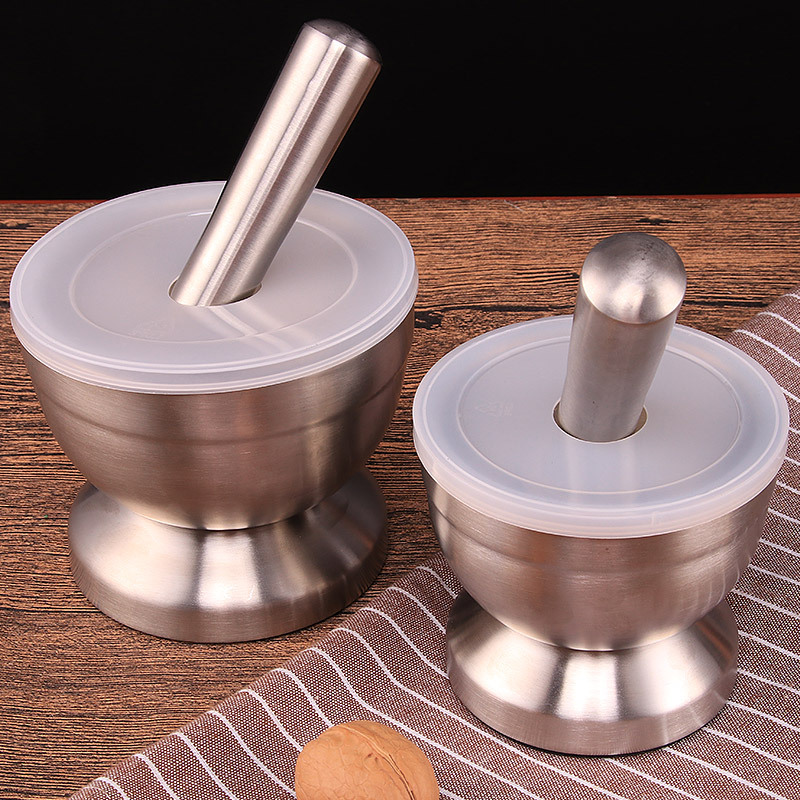 拜杰304不锈钢捣碎器蒜泥器捣药罐辣椒酱研磨调料婴儿辅食磨碎器