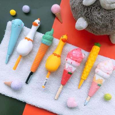 青壹坊响指小象发泄笔尖叫鸡减压笔草莓甜筒解压笔可捏趣味中性笔