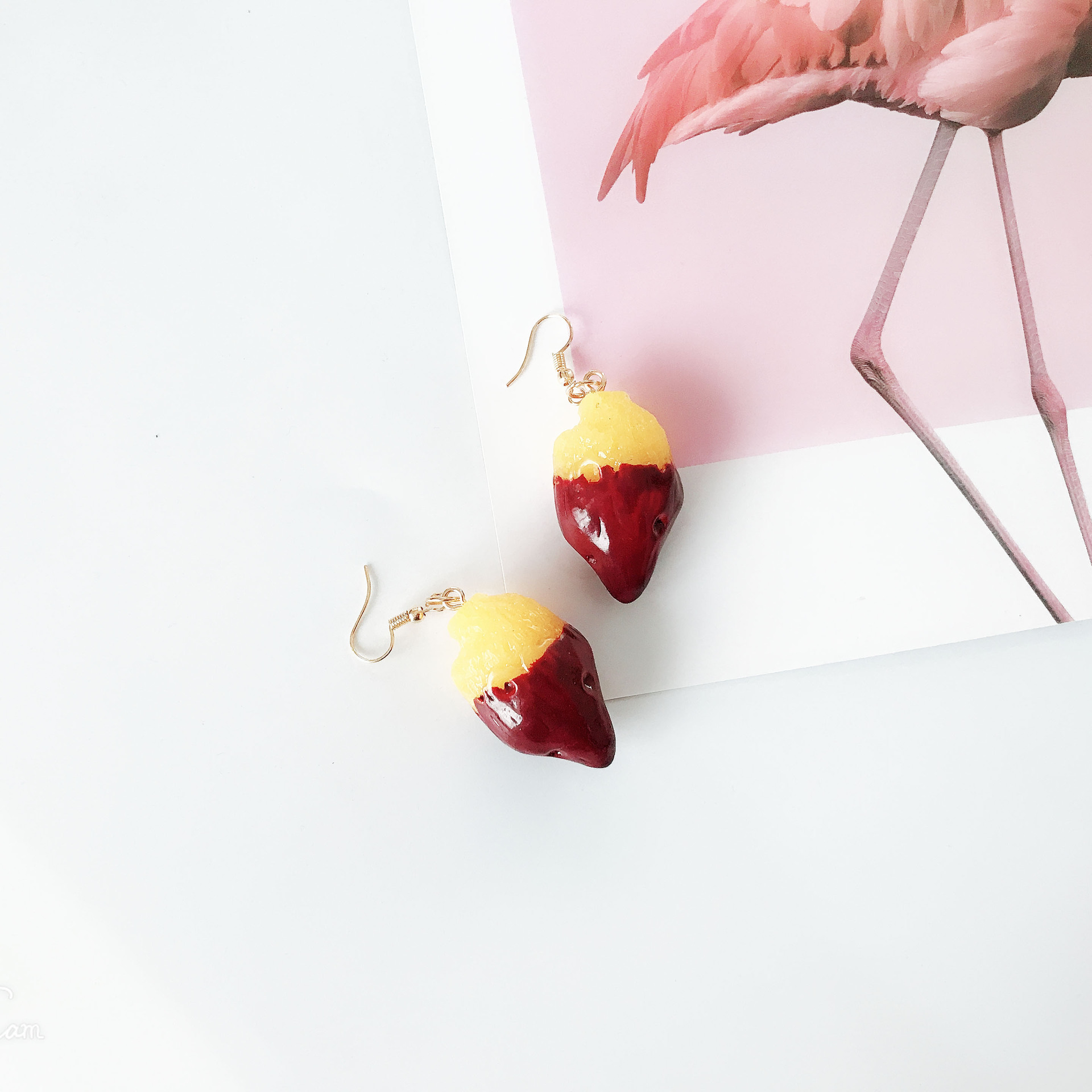 韩版新款耳钉 个性手作仿真食物红薯耳环日系原宿风无耳洞耳夹