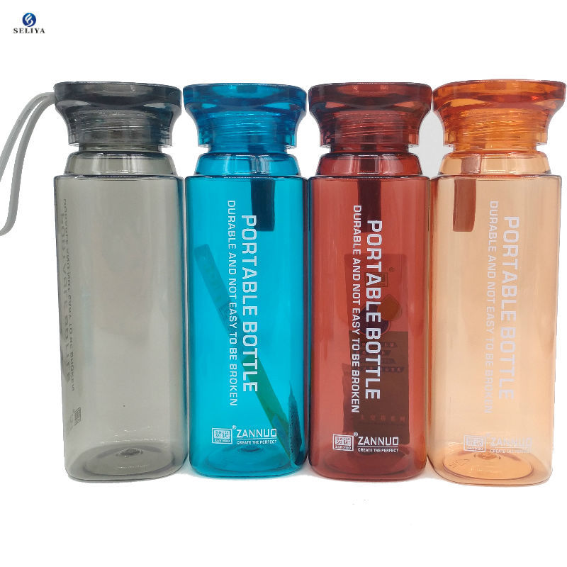 赞诺硅胶提手全透明简约创意新款方形便携塑料水杯