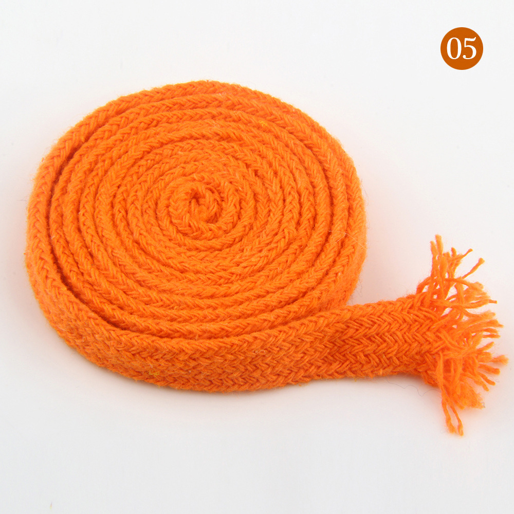 现货双层彩色空心扁棉绳1cm裤腰帽绳编织扁棉绳10mm束口绳黑白