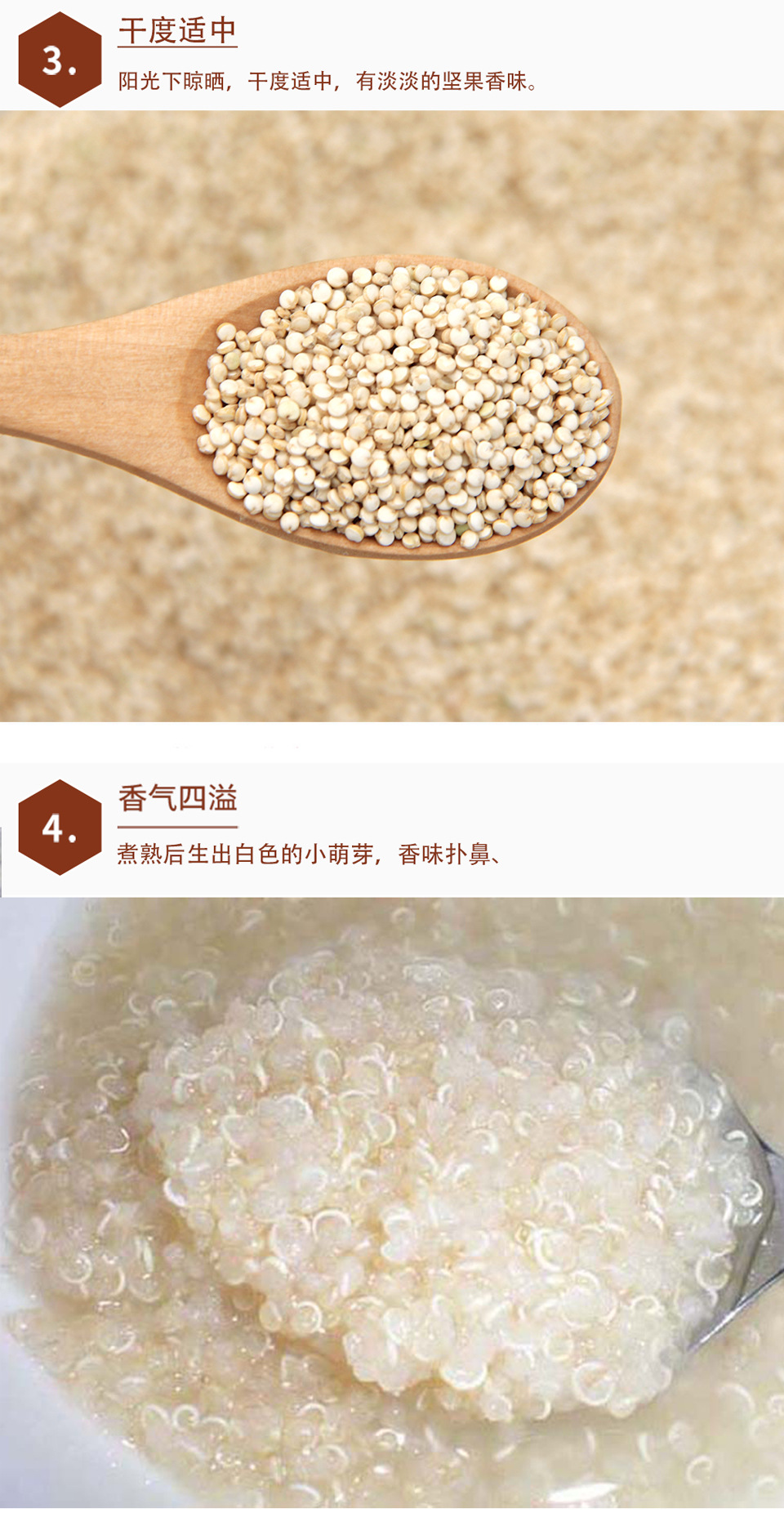 玻利维亚进口白藜麦 大颗粒藜麦 龙牙米 孕妇宝宝代餐辅食米