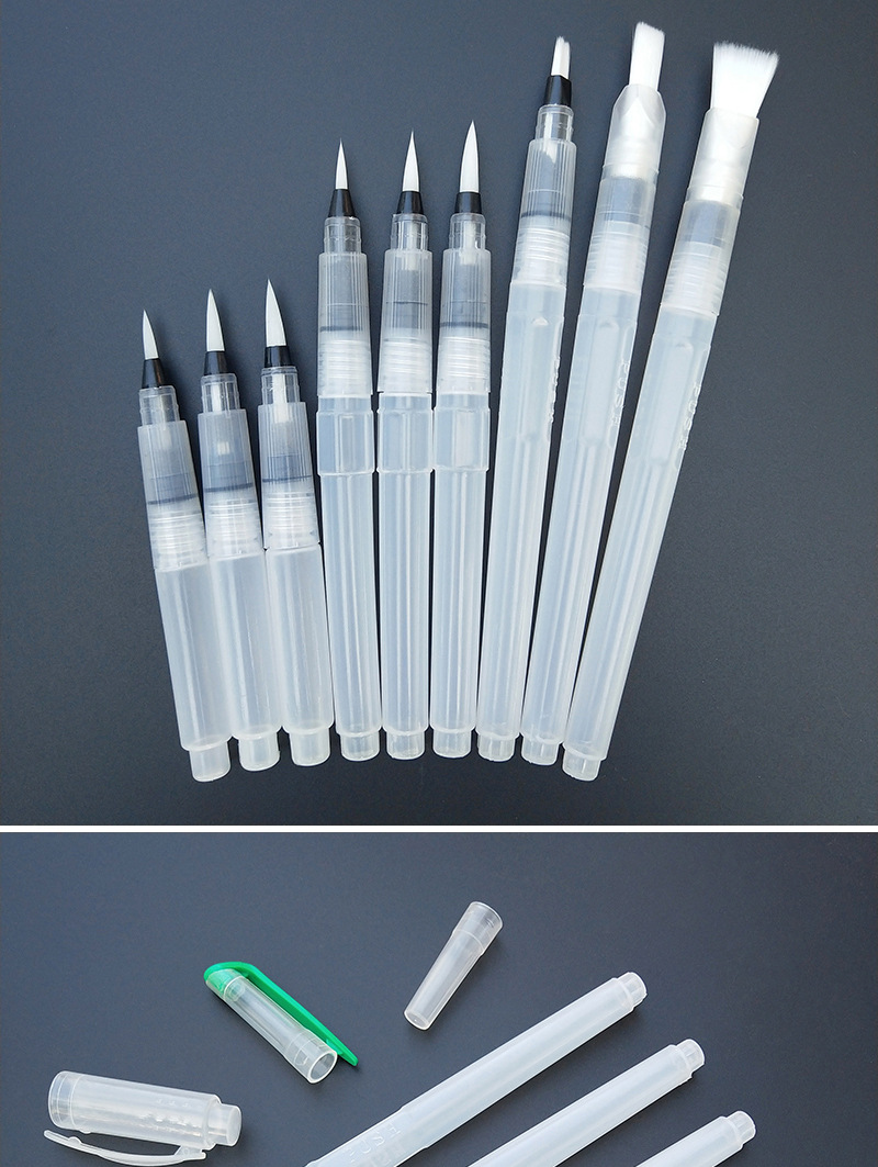 自来水笔套装手绘软头小楷画笔储水毛笔学生美术固体水彩颜料笔